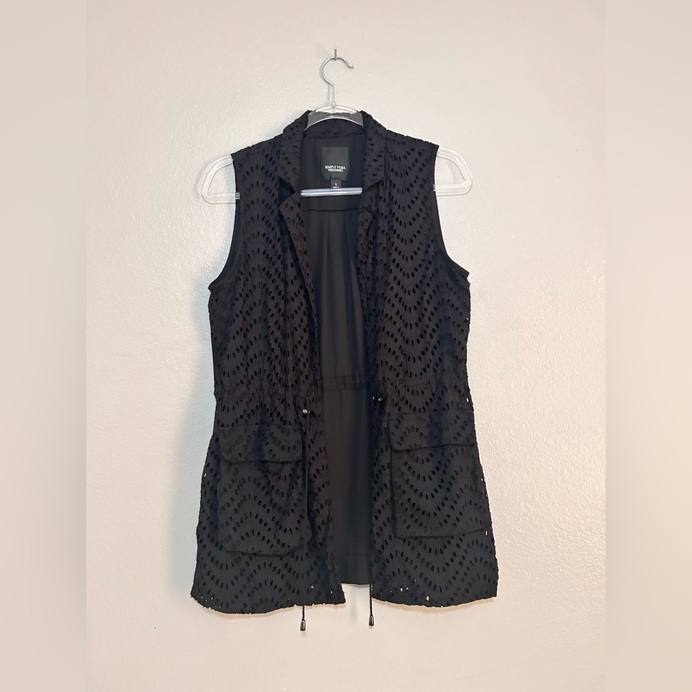 Simply Vera Vera Wang Black Eyelet Swim Cover-Up